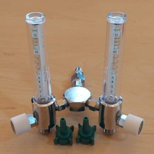 Oxygen (O²) Flow Meter, Ball and Tube Type, Double
