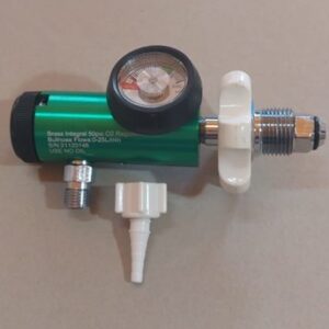 Oxygen (O₂) Regulator, Bull Nose, Click adjust with Diss Barb Connection